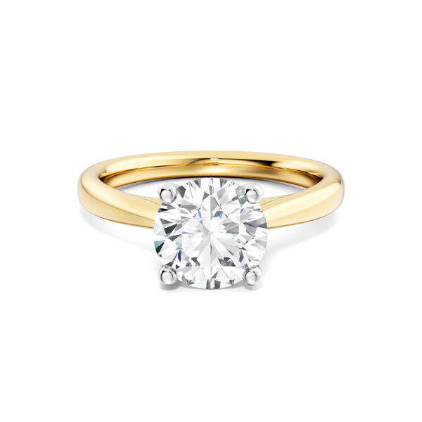 Yellow Gold Round Solitaire Diamond Engagement Ring